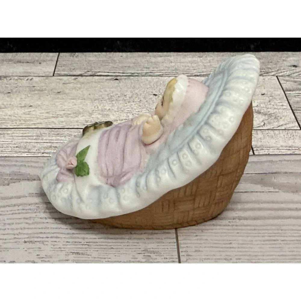 Growing Up Enesco 1983 Birthday‎ Girls Baby Figurine Blonde Hair Cake Topper EUC